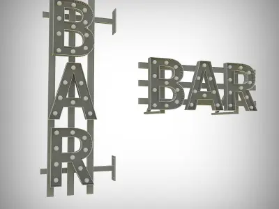 Bar Bulb Sign 3D model