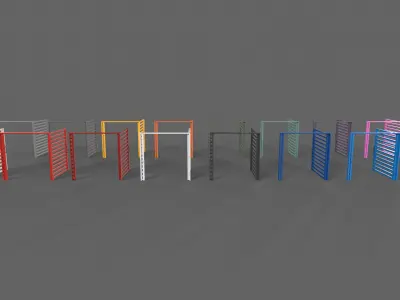 PBR Metal Gate B4 Low-poly 3D model