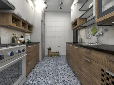 modern small kitchen 3D model