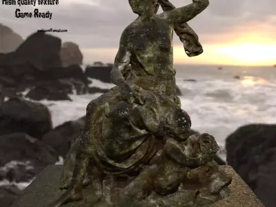 old statue Low-poly 3D model