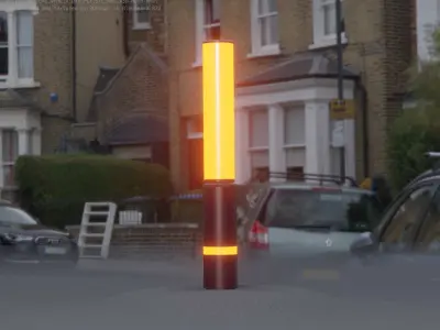 Dark Red Light-Column -30- Street-Light 9 Low-poly 3D model