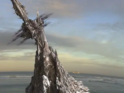 Alien Cliffs Sharp Tower  3D model