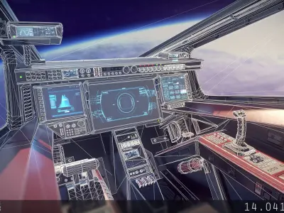 Sci Fi Fighter Cockpit 5 Low-poly 3D model