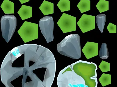 stylized Floating Islands  nature  Low-poly 3D model Low-poly 3D model