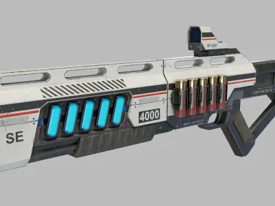 Sci Fi Shotgun Low-poly 3D model