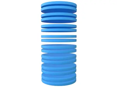 Nand Flash Memory QLC Structure v1 005 Low-poly 3D model