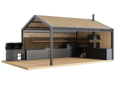 Modern Outdoor Kitchen 25 3D model