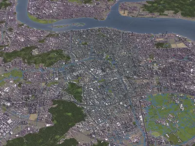 Wenzhou - 3D City Model Low-poly 3D model