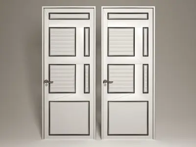 Door 1 with gold handles 3D model