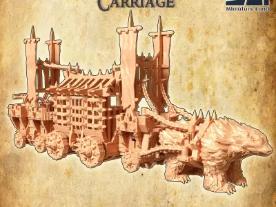 Imperial Giant Carriage Tabletop Terrain 28 MM 3D print model