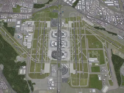 Dallas - Fort Worth Airport Low-poly 3D model