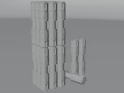 Sci-fi Battery Low-poly 3D model