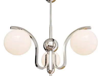 Aran Glass Chandelier 3 lamps Low-poly 3D model