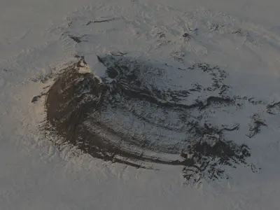 snow mountain hill terrain sci-fi landscape 3D model