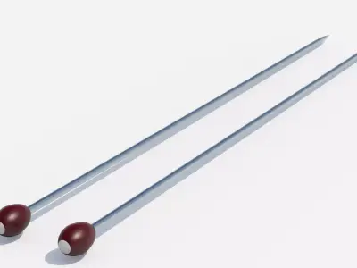 Knitting needle Low-poly 3D model