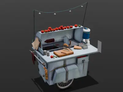  Vendor Shop 3D Model  Low-poly 3D model