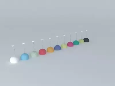 Kartell pendant light perspex lamps 3D model