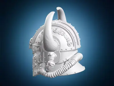 Ornate Horned Warrior Helmet 3D print model