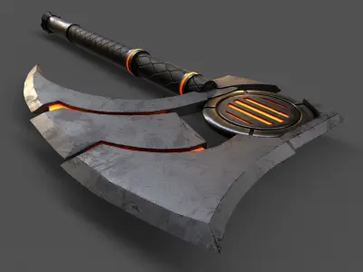 Sci-Fi Axe V3 Low-poly 3D model