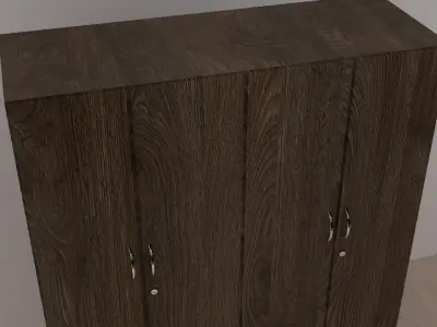 Wooden Cabinet Low-poly 3D model Low-poly 3D model