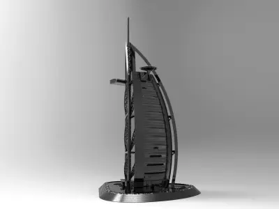 Burj Al Arab DIY scale model 500th 45 parts assembly instruction 3D print model