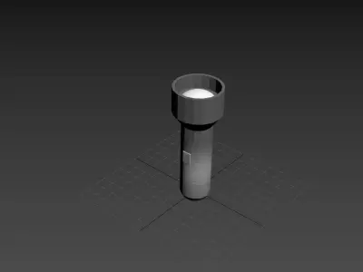 Flashlight light bulb Low-poly 3D model