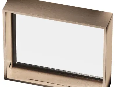 Window with wide slopes with sockets Perforated window sill 3D model