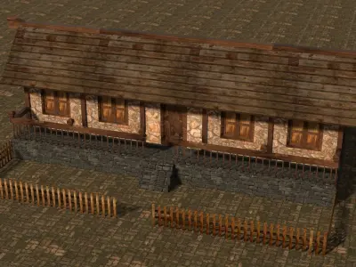 Medieval house thirteen 2 Low-poly 3D model