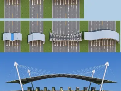 Highway toll station 3D model