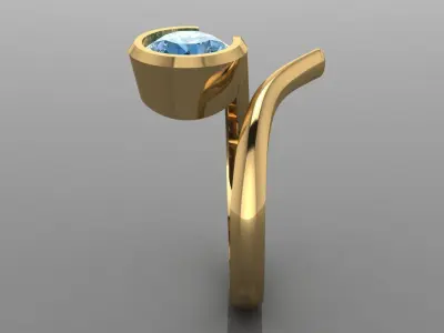 Ring 3D Print 3D print model 3D model gold with diamond in ce... 3D print model