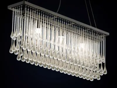  Ochre Drizzle Chandelier 3D model