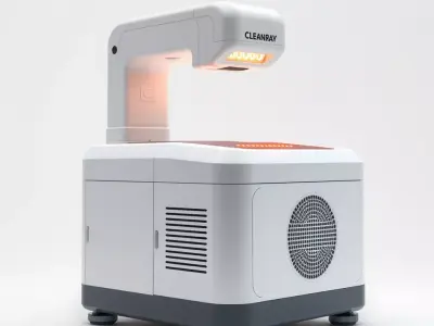 CleanRay Projector Model Pack with Adjustable Arm Low-poly 3D model