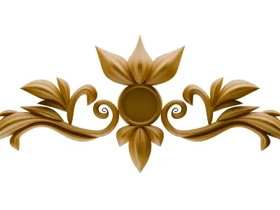 Corner Carved Plaster Molding Decoration 3D model