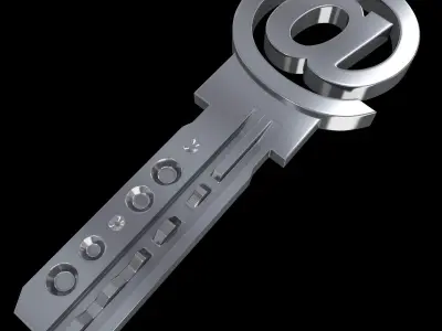 Keys Collection key with email symbol 3D model