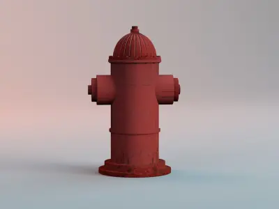 Fire Hydrant Low-poly 3D model