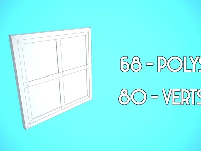 WINDOW 02 CARTOON STYLIZED Low-poly 3D model