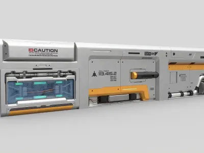 Scifi  Wall  Modular Kit Vol 1 Low-poly 3D model