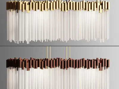 Varaluz Matrix 8 Light Wide Linear Chandelier 3D model