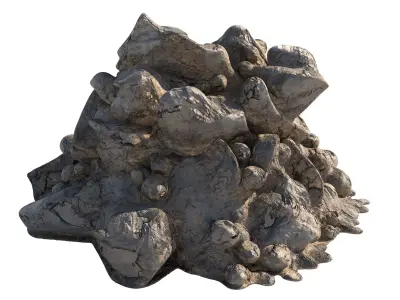 dirt rock pile  Low-poly 3D model