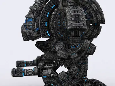 3DRT - Robots mech modular construction kit Low-poly 3D model