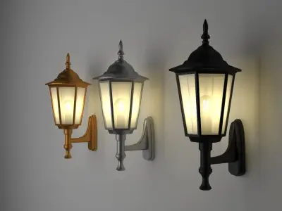  lamp 3d model  by  3 materials 3D model