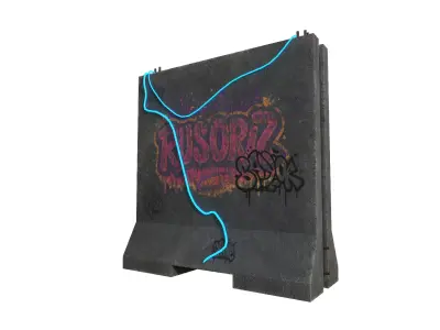Concrete Wall Barricade Barrier RoadBlock 3D model