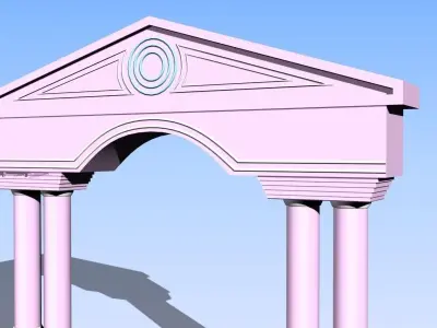 Gate archway on sky 3D model