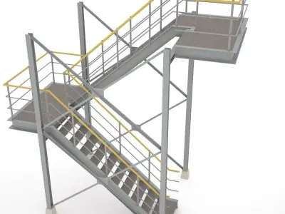 Industrial stairs - 01 3D model