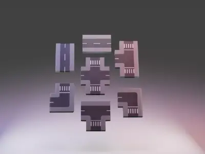  Street Pieces Collection Low-poly 3D model