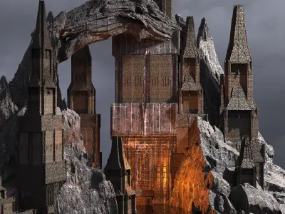 Drake Mining Cathedral Cliff range Kitbash 1 3D model