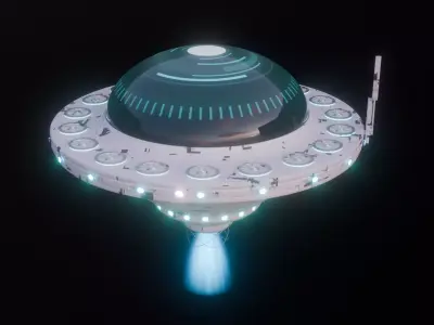 Futuristic UFO Spaceship SCI-FI Vehicle 3D model