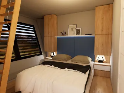 modern vacation residential house 3d model Low-poly 3D model