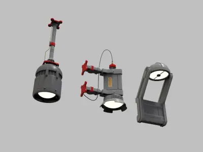 sci fi lighting 9 3D model