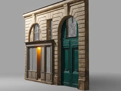 Arched facade with shop 3D model